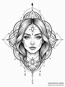 A woman whose tears are melting snowflakes, t... - эскиз тату (№1752078243_0, 09.07.2025 16:24) — Tatufoto.com