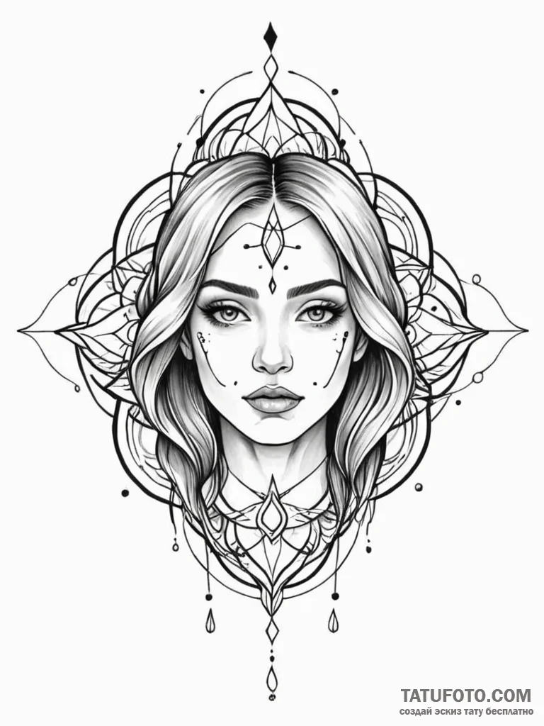 A woman whose tears are melting snowflakes, t... - эскиз тату (№1752078243_0, 09.07.2025 16:24) — Tatufoto.com