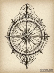 A beautiful, ornate sextant, a tool for navig... - эскиз тату (№1752079414_0, 09.07.2025 16:43) — Tatufoto.com