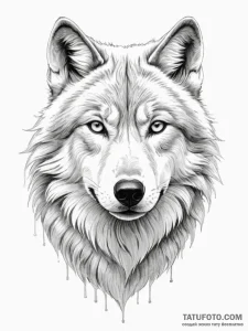 A beautiful, realistic wolf, but with soft, i... - эскиз тату (№1752079832_0, 09.07.2025 16:50) — Tatufoto.com