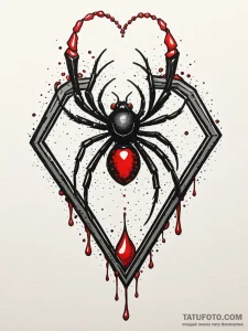 A realistic black widow spider, its red hourg... - эскиз тату (№1752080581_0, 09.07.2025 17:03) — Tatufoto.com