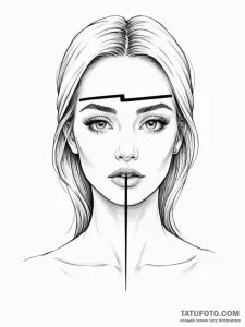A beautiful woman with her eyes covered by a... - эскиз тату (№1752080914_0, 09.07.2025 17:08) — Tatufoto.com
