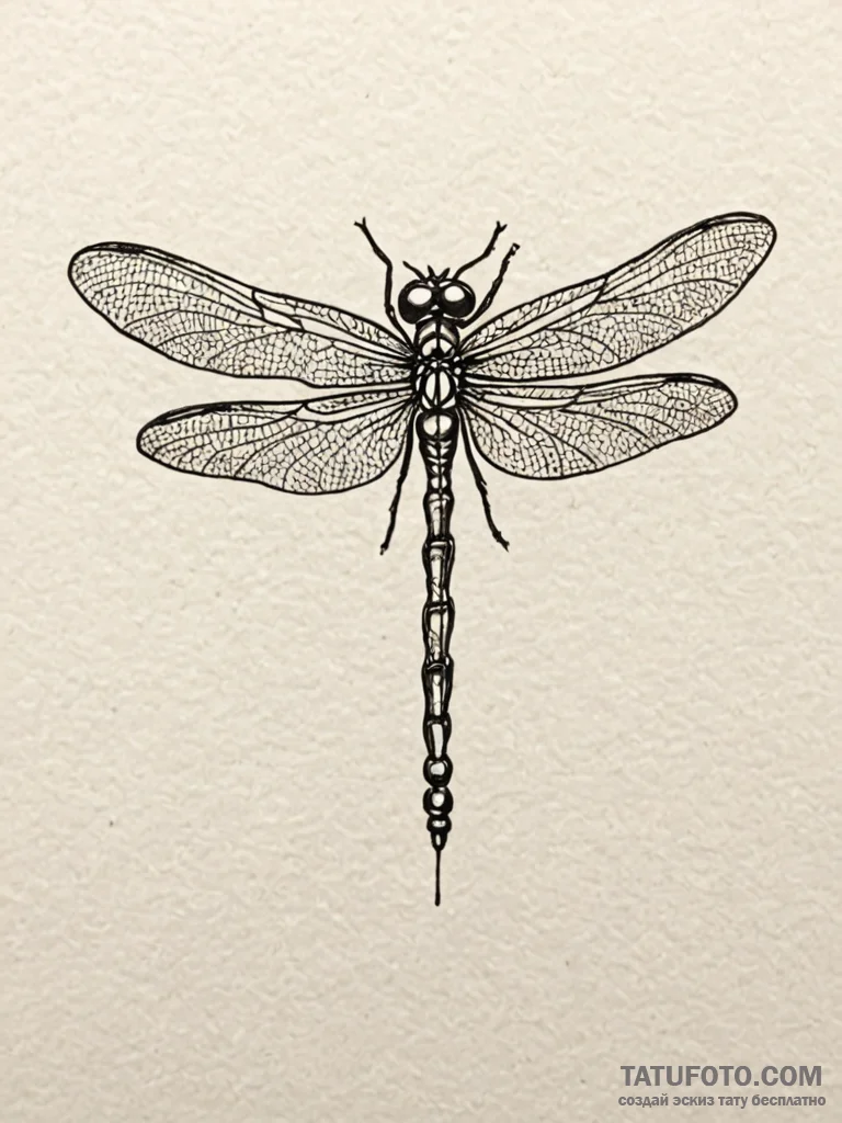 A delicate dragonfly, its wings are made of i... - эскиз тату (№1752082092_0, 09.07.2025 17:28) — Tatufoto.com