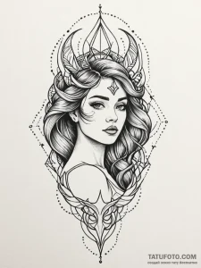 A beautiful, but deadly siren, her song is a... - эскиз тату (№1752082425_0, 09.07.2025 17:33) — Tatufoto.com