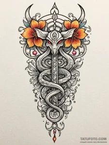 A beautiful, ornate ankh, a symbol of life an... - эскиз тату (№1752082757_0, 09.07.2025 17:39) — Tatufoto.com