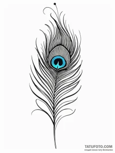 A single, perfect, unblemished peacock feathe... - эскиз тату (№1752083007_0, 09.07.2025 17:43) — Tatufoto.com