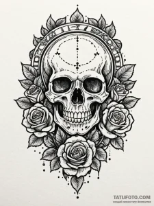 A beautiful, detailed illustration of a vinta... - эскиз тату (№1752083297_0, 09.07.2025 17:48) — Tatufoto.com