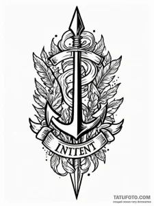 A single, powerful word "intent", with a shar... - эскиз тату (№1752083877_0, 09.07.2025 17:57) — Tatufoto.com
