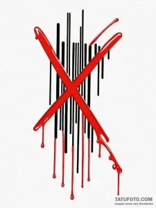 A barcode, with the numbers melting and dripp... - эскиз тату (№1752084296_0, 09.07.2025 18:04) — Tatufoto.com