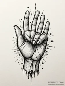 A clenched fist, made of fractured, cracking... - эскиз тату (№1752085378_0, 09.07.2025 18:22) — Tatufoto.com
