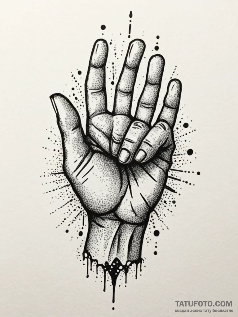A clenched fist, made of fractured, cracking... - эскиз тату (№1752085378_0, 09.07.2025 18:22) — Tatufoto.com