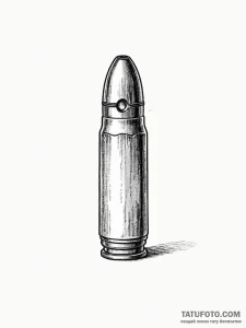 A single, empty bullet casing - эскиз тату (№1752085461_0, 09.07.2025 18:24) — Tatufoto.com