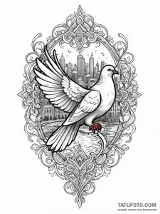 A simple drawing of a pigeon, a city survivor... - эскиз тату (№1752086464_0, 09.07.2025 18:41) — Tatufoto.com