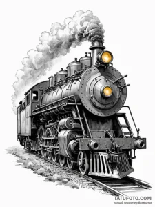A powerful steam engine, a symbol of relentle... - эскиз тату (№1752086629_0, 09.07.2025 18:43) — Tatufoto.com