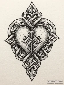A human heart, with a beautiful, endless knot... - эскиз тату (№1752087218_0, 09.07.2025 18:53) — Tatufoto.com