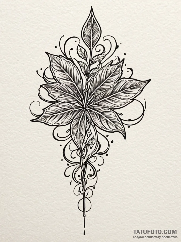 A single, defiant weed, growing through a cra... - эскиз тату (№1752087385_0, 09.07.2025 18:56) — Tatufoto.com