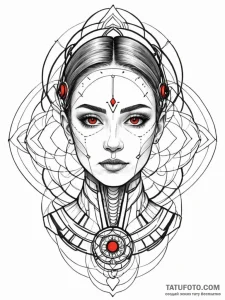 A portrait of a beautiful woman, but she is a... - эскиз тату (№1752087971_0, 09.07.2025 19:06) — Tatufoto.com