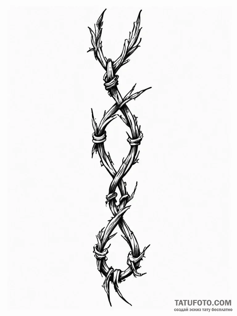 A barbed wire armband, symbolizing entrapment - эскиз тату (№1752088055_0, 09.07.2025 19:07) — Tatufoto.com