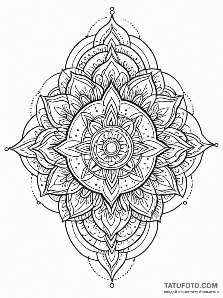 A beautiful, serene image of a caregiver, ink... - эскиз тату (№1752088557_0, 09.07.2025 19:15) — Tatufoto.com