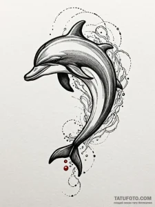 A beautiful, wise old dolphin, a symbol of in... - эскиз тату (№1752088809_0, 09.07.2025 19:20) — Tatufoto.com