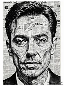 A portrait of a man, his face is a collage of... - эскиз тату (№1752089226_0, 09.07.2025 19:27) — Tatufoto.com