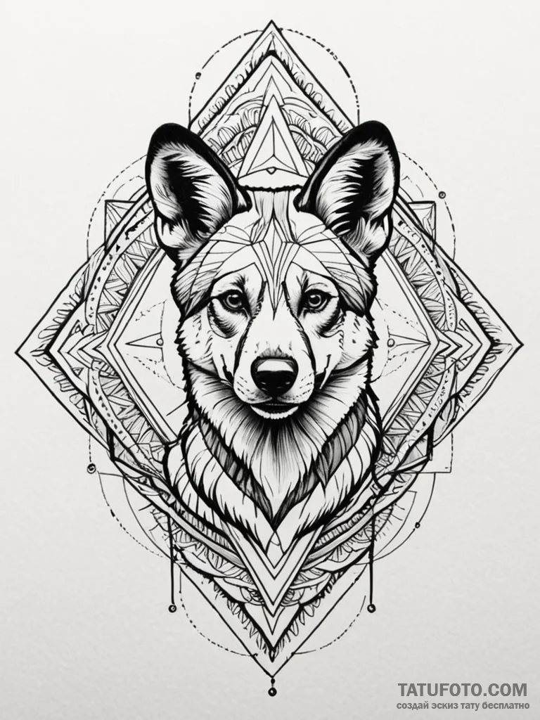 A powerful hunting pack of african wild dogs,… — эскиз тату (№1752091507_0, 09.07.2025 20:05) — Tatufoto.com