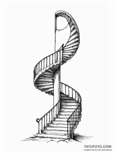 A single, powerful symbol of a staircase, lea... - эскиз тату (№1752091845_0, 09.07.2025 20:10) — Tatufoto.com