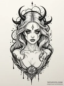 A beautiful, but deadly enchantress, casting... - эскиз тату (№1752092012_0, 09.07.2025 20:13) — Tatufoto.com