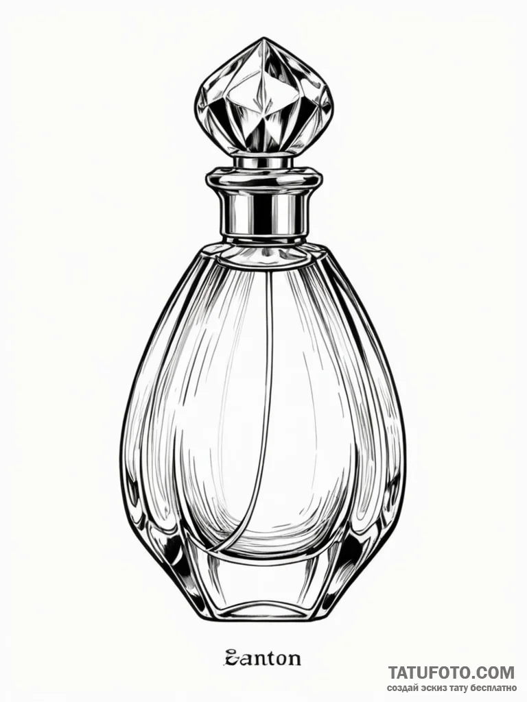 A single, perfect, glistening drop of expensi... - эскиз тату (№1752093394_0, 09.07.2025 20:36) — Tatufoto.com