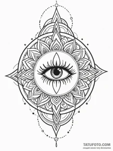 A single, powerful word "vision", with an eye... - эскиз тату (№1752093560_0, 09.07.2025 20:39) — Tatufoto.com
