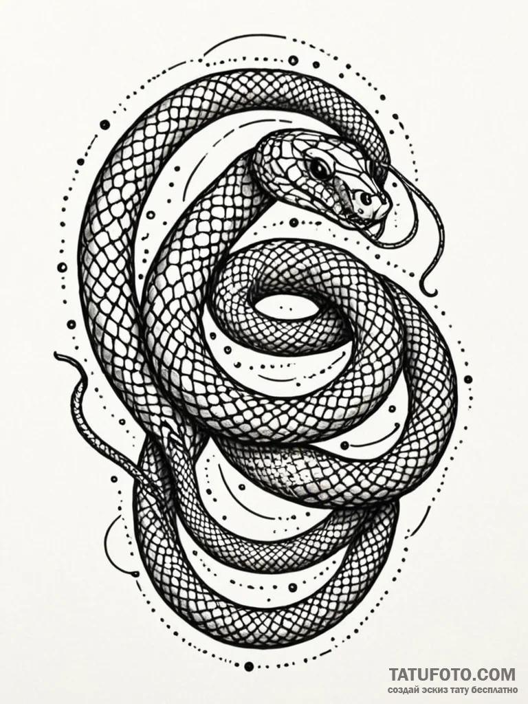 A beautiful, ornate whip, coiled like a snake... - эскиз тату (№1752094483_0, 09.07.2025 20:54) — Tatufoto.com