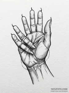 A human hand, offering a hand of friendship t... - эскиз тату (№1752095076_0, 09.07.2025 21:04) — Tatufoto.com