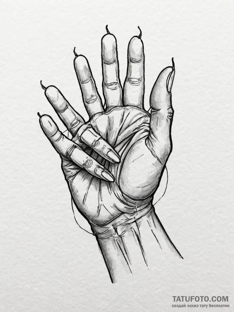 A human hand, offering a hand of friendship t… — эскиз тату (№1752095076_0, 09.07.2025 21:04) — Tatufoto.com