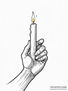 A human hand, protecting a small, flickering... - эскиз тату (№1752095750_0, 09.07.2025 21:15) — Tatufoto.com