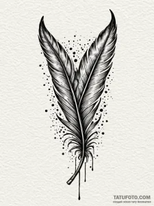 A single, black feather, but it is from a dar... - эскиз тату (№1752097028_0, 09.07.2025 21:37) — Tatufoto.com
