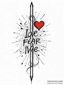 A phrase "love me or fear me", tattoo sketch... - эскиз тату (№1752098748_0, 09.07.2025 22:05) — Tatufoto.com