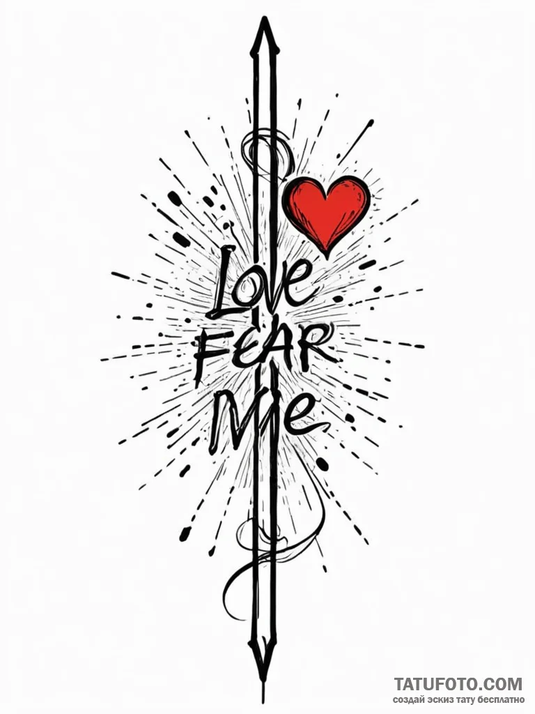 A phrase «love me or fear me», tattoo sketch… — эскиз тату (№1752098748_0, 09.07.2025 22:05) — Tatufoto.com