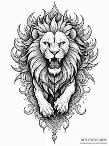 A mythological manticore, with a lion's body,... - эскиз тату (№1752099262_0, 09.07.2025 22:14) — Tatufoto.com