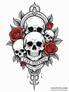 The phrase "live with intention", tattoo draw... - эскиз тату (№1752099436_0, 09.07.2025 22:17) — Tatufoto.com