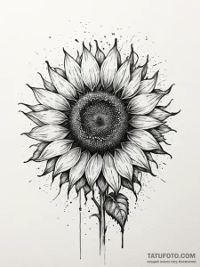 A beautiful, strong sunflower, always turning... - эскиз тату (№1752101582_0, 09.07.2025 22:53) — Tatufoto.com