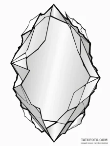 A simple drawing of a cracked mirror - эскиз тату (№1752102673_0, 09.07.2025 23:11) — Tatufoto.com