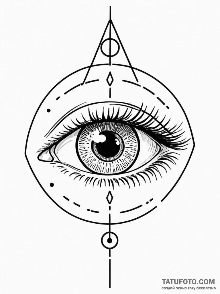 A human eye, with a clear, defined target in... - эскиз тату (№1752102756_0, 09.07.2025 23:12) — Tatufoto.com