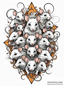 A pack of rats, swarming, a symbol of overwhe... - эскиз тату (№1752102839_0, 09.07.2025 23:13) — Tatufoto.com