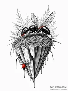 A beautiful, but strong carpenter ant, buildi... - эскиз тату (№1752103257_0, 09.07.2025 23:20) — Tatufoto.com