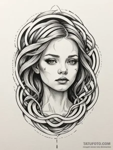 A girl whose body is a complex, beautiful lab... - эскиз тату (№1752103425_0, 09.07.2025 23:23) — Tatufoto.com