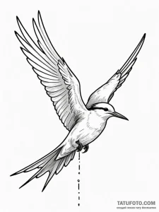 A powerful migratory arctic tern, the animal... - эскиз тату (№1752103674_0, 09.07.2025 23:27) — Tatufoto.com