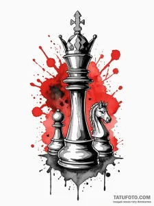 A beautiful, detailed drawing of a chess king... - эскиз тату (№1752105348_0, 09.07.2025 23:55) — Tatufoto.com