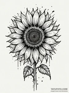 A beautiful, strong sunflower, always turning... - эскиз тату (№1752105933_0, 10.07.2025 00:05) — Tatufoto.com