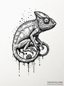 A chameleon, its skin a beautiful, shifting p... - эскиз тату (№1752106269_0, 10.07.2025 00:11) — Tatufoto.com