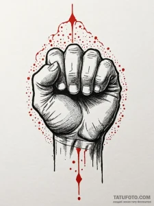 A clenched fist, made of fractured, cracking... - эскиз тату (№1752106860_0, 10.07.2025 00:21) — Tatufoto.com